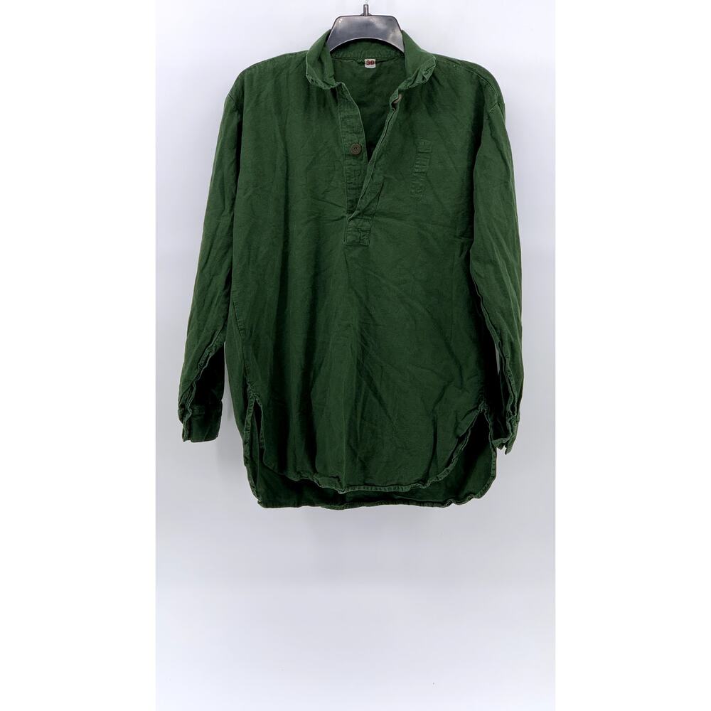 UNBRANDED Men's Green Pullover Henley Long Sleeve Shirt SZ 39(S)